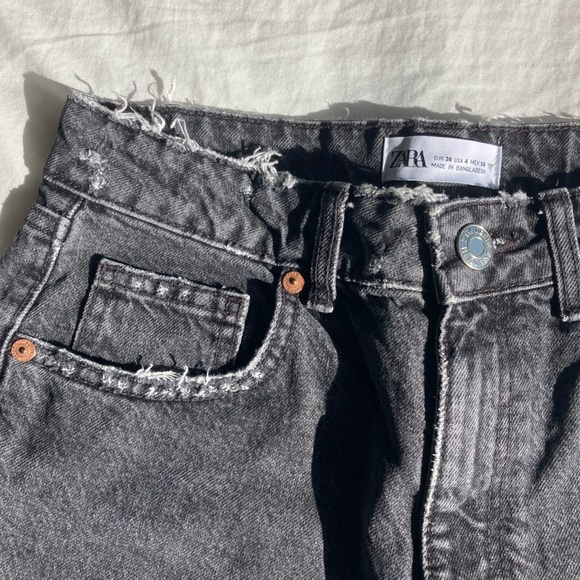 ZARA Black High Waist Ripped Skinny Jeans - Picture 6 of 14